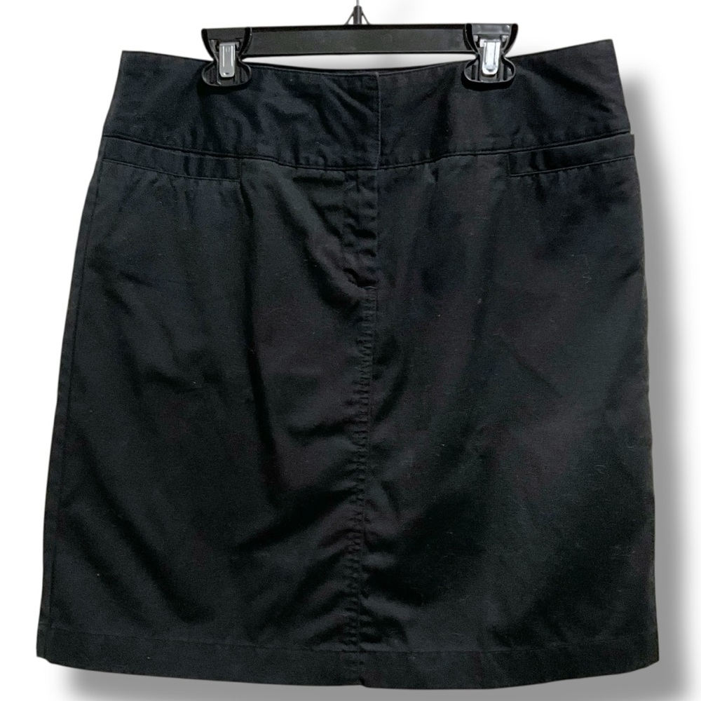 Caslon Mini Skirt Black Cotton Flat Front Pockets Women’s Size 8 Office Casual